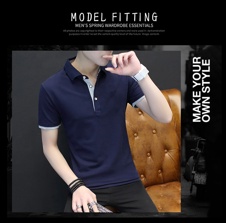 Fugui Bird Mùa Hè POLO Áo Sơ Mi Ngắn Tay Áo T-Shirt Slim thanh niên Ngắn Tay Áo T-Shirt Nam Kích Thước Lớn Nửa Tay Áo Quần Áo của Nam Giới mặc