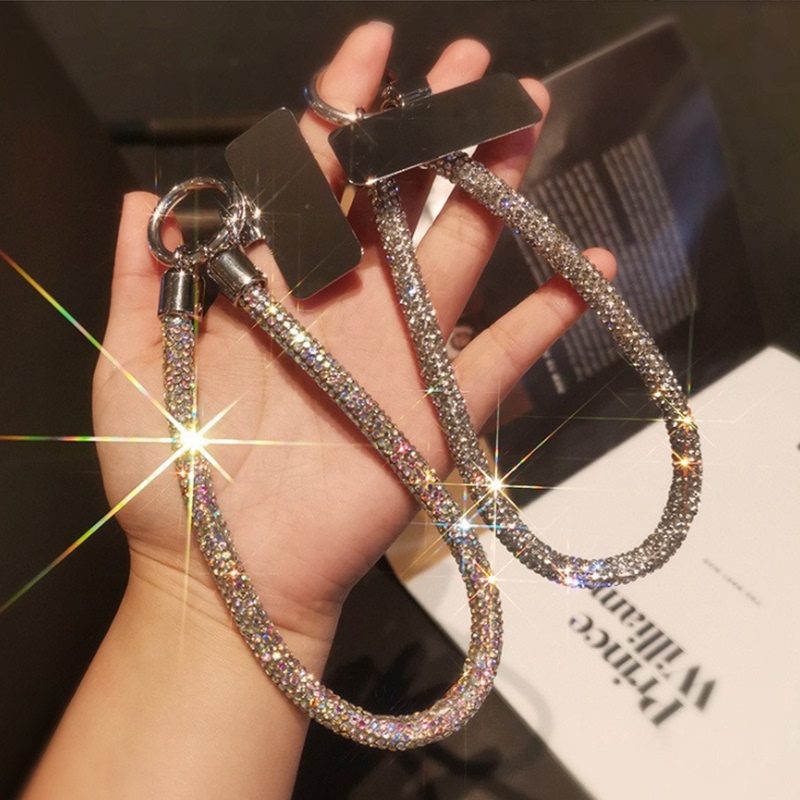 Luxurious Rhinestone Keychain Phone Lanyard Diamond-Encrusted Pendant Fashion Keychain Bag Chain Bag Decoration Chain Sparkling Diamonds