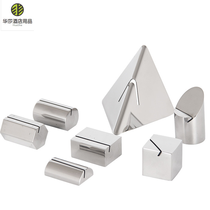 Creative Stainless Steel Solid Table Number Plate Buffet Menu Table Card Clip Hotel Bright Stall Vegetable Products Show Shelf Tablecoclip