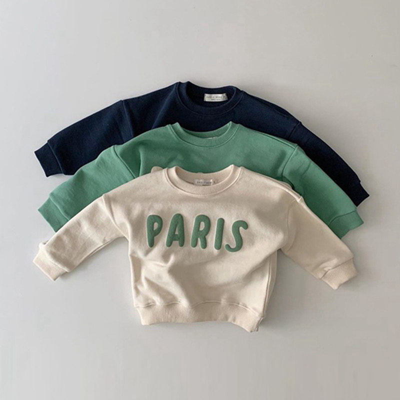 Children's demi-season sweatshirt for men and women girl's, fleece long-sleeve for new born to go out, Korean style