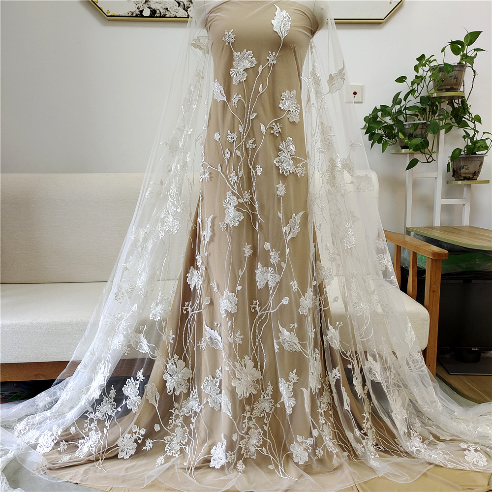 lace by the yard for wedding dress Delicate Botanic Lace Fabric for Wedding Dress