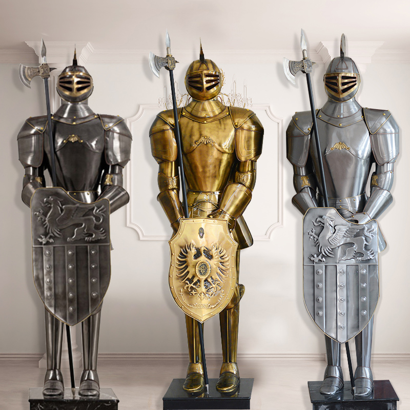 Medieval European Retro Roman Armor Warrior Model Bar Living Room Large Hotel Floor-Standing Ornaments