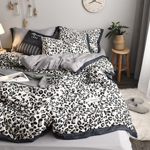 Nordic Ins Wind Teenage Brief Eurostyle All-cotton Four Pieces Of Pure Cotton Linen Quilt Cover Bed 1 8m Bed Bedding