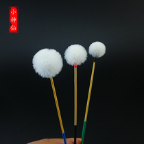 Small fairy ear picking tool Bamboo handle big hair ball goose feather stick Non-slip handle reinforced ear thick spherical goose feather stick
