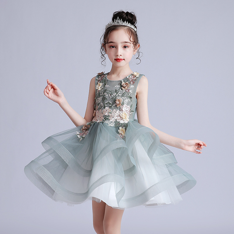 British next sara girl dress 2023 new child puffy dress performs dress princess