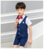 Chàng trai phù hợp với ngắn tay ba mảnh bộ mùa hè Big Trẻ em Hàn Quốc phiên bản của bộ đồ bé childrens hoa childrens hiệu cài áo. 