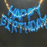 С Днем Рождения английского синий+2 света с кровавой трубкой+лента