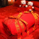 Свадебные принадлежности завязать красную веревочную приданую веревочную веревку переплета, веревочная свадебная невеста в сопровождении ленты красной ткани