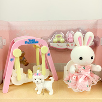 Childrens toys Girl Kitchen house Bunny family cooking Restaurant Dessert Fast food car Baby room Set