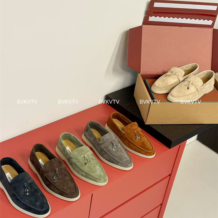 Bvkvtv Top-Tier Version! 25S New Old Money Style Metal Buckle Tassel Flat Slip-On Loafers