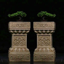 Stone carved flower mound with stone flower shelf flowers several bonsai bottom bounty stone seat teatai han white jade imitation ancient courtyard pendulum piece