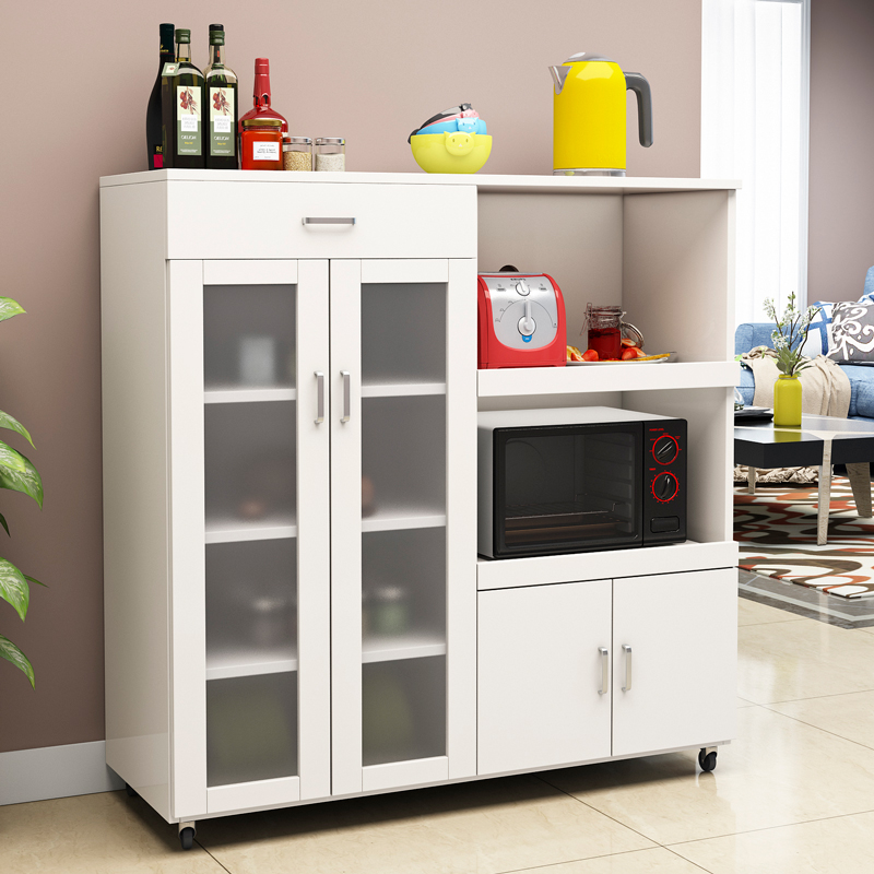 Meal Side Cabinet Minimalist Modern Kitchen Oven Microwave