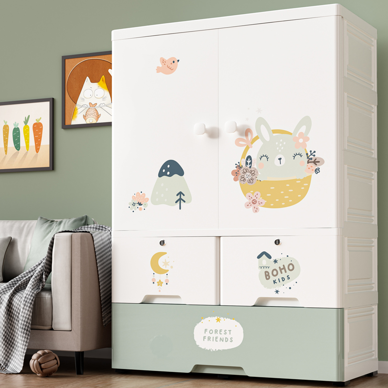 Extra large 75 thick baby children's wardrobe storage cabinet drawer type plastic storage simple baby clothes storage box