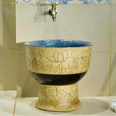 Chinese household dressing room floor-standing size one-piece wash mop pool balcony integrated mop pool