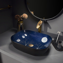 Chinese Style Retro Style Terrace Basin with Artistic Wash Basin Creative washbasin Creative toilet Home washbasin Single-sided basin