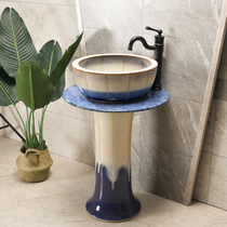 European style column washbasin integrated basin outdoor courtyard balcony wash basin American garden pool Snow Mountain
