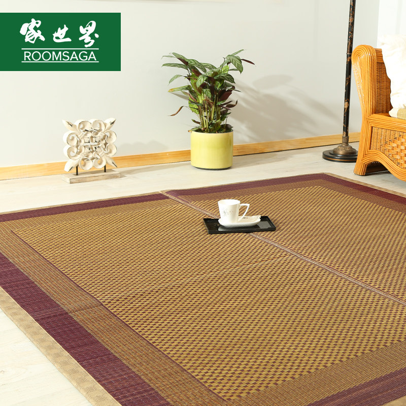 Japanese rush woven carpet Floor mat Bedroom living room bed edge carpet mat Foldable non-slip coffee table mat Inkstone