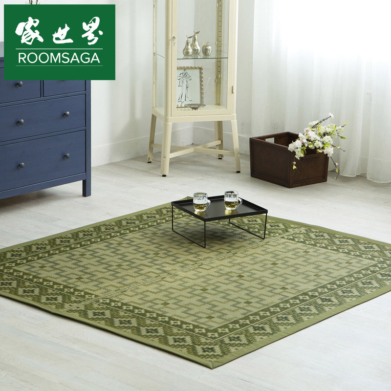 Japanese rush woven carpet Floor mat Bedroom living room Bed edge carpet mat Foldable non-slip coffee table mat Morocco