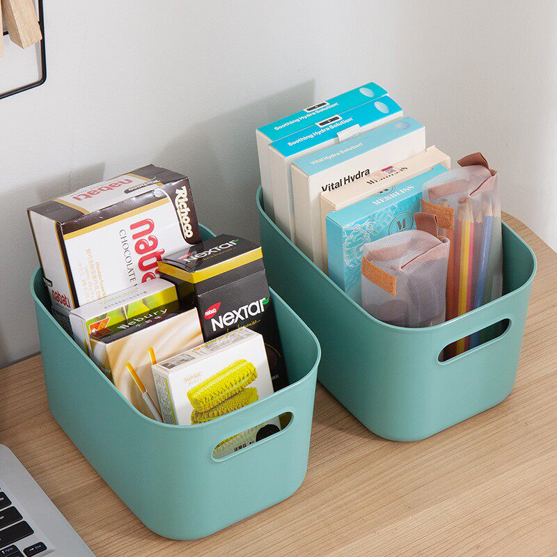 Tide East Tide West Desktop Containing Box Plastic Basket Cosmetic Skin Care Products Finishing Box Dorm Mask Zero Food Storage Box