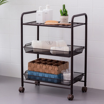 Chaodong Chaoxi Kitchen shelf Floor-to-ceiling multi-layer removable pulley storage shelf trolley Beauty cart