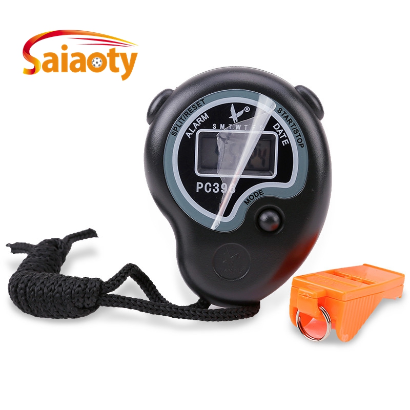 Tianfu pc396 electronic stopwatch timer Track and field sports running watch two memory referee clock(send whistle