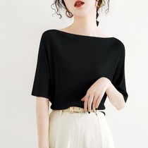 One-shoulder design niche 2022 new half-sleeved inner sweater top for women