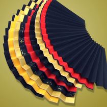 Liupinju rice paper folding fan color mud gold Red Black Blue Buddhist yellow blank fan
