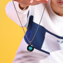 Korean version of the trend necklace mens trendy ins Net Red mens trembling tide tide card hip hop tag couple constellation pendant
