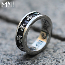 Ming wing ring male titanium steel domineering fashion retro punk style cross index finger ring Japanese and Korean hipster student tail ring