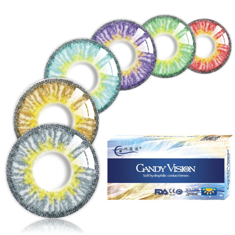 Anime COSPLAY Ayan Ye Mi Hitomi Manga Eyes Red Blue Yellow Green Purple Gray Color Large Diameter Contact Lens KW