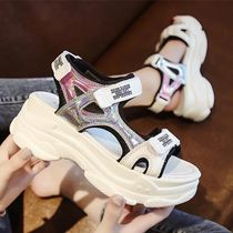 Sports sandals female Summer 2020 new Korean version of Joker thick-bottomed Net red fairy wind Super fire sandals female ins tide