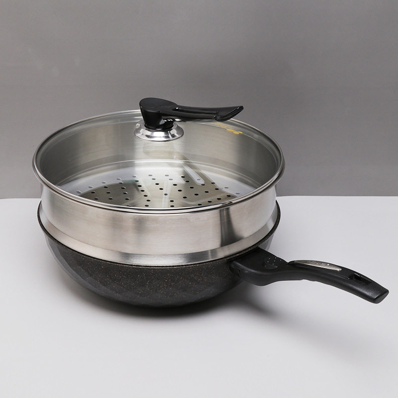 Thickened steamer 304 stainless steel steamer small milk pot steamer household round steamed bread steamer 30