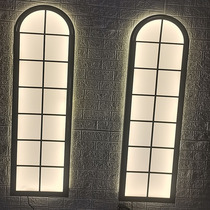 Nordic wrought iron decorative window wall hanging false window background wall porch creative living room corridor KTV wall decoration light box
