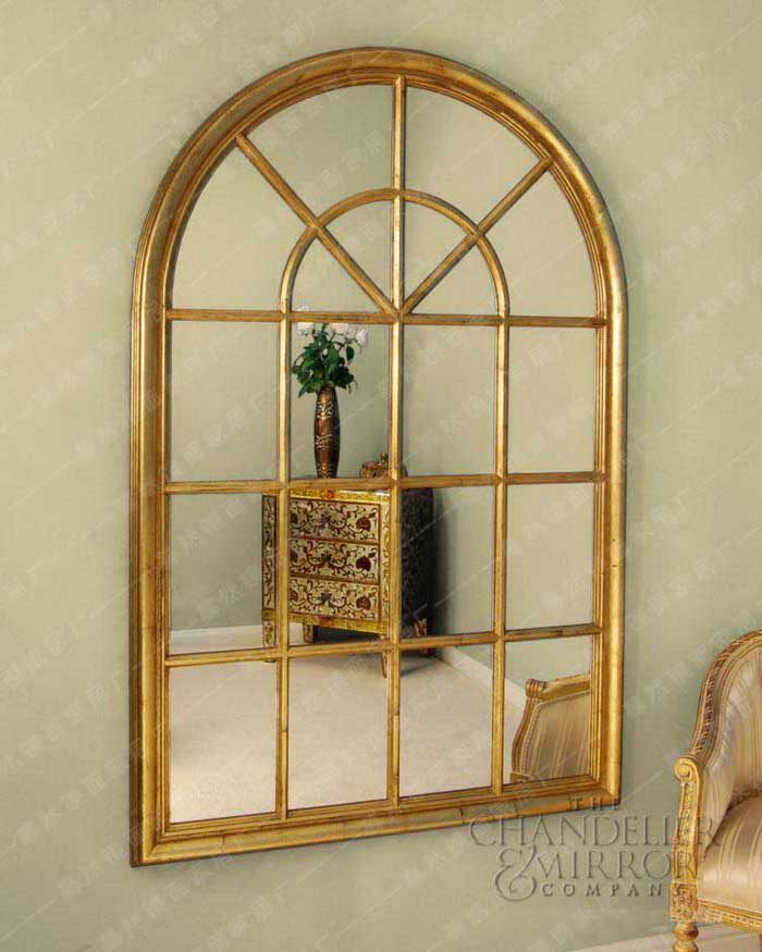Wrought home creative ornaments wall decoration mirror fake window retro room living room wall arc custom-made doors and windows