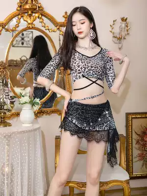 Dance original belly dance practice clothes mesh gauze hot drill BAO WEN sexy 2021 summer Oriental dance costume women