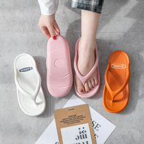 Thick-bottomed flip-flops summer wear womens fashion clip-toe home home non-slip slippers simple home word drag