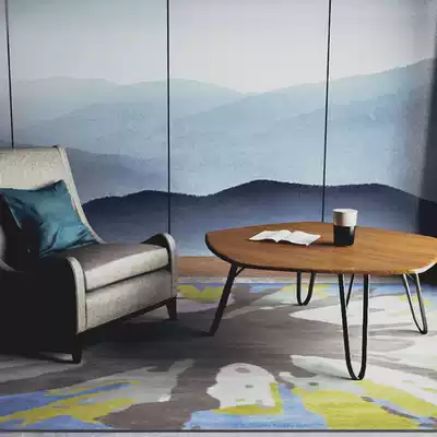 Small coffee table simple modern creative balcony living room small household net red ins walnut office Nordic coffee table