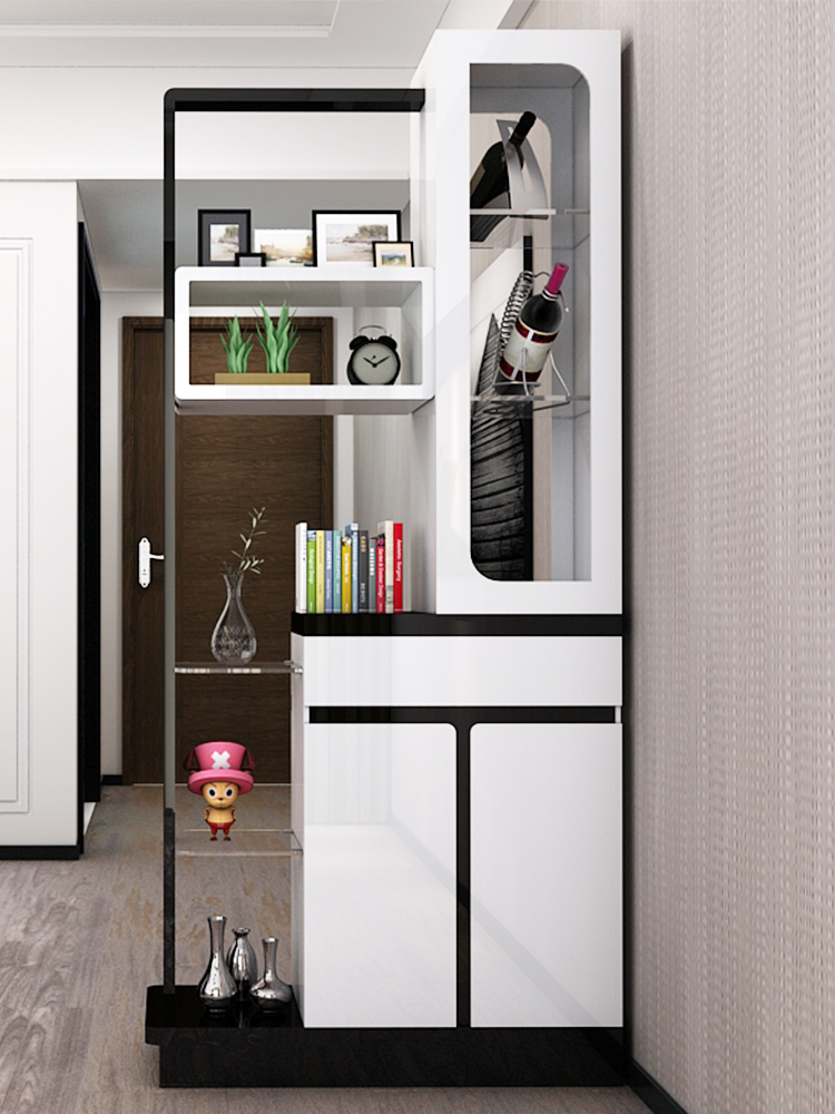 Wine cabinet Storage cabinet One-piece wall Modern simple partition cabinet Glass cabinet Display cabinet Corner sofa Entrance cabinet