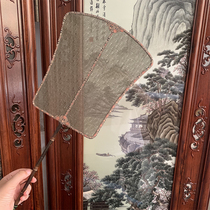 Su Embroidery Kesi Silk Plain Brocade Dough Fan Womens Ancient Style Palace Fan Womens Hunan Bamboo Long-Handed Double-Sided Fan Hanfu Photography Props