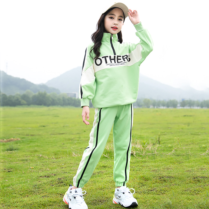 Girls' spring clothing suit 2022 new Korean version of the Korean version of the Spring and Autumn Children's sports children's spring women's two sets