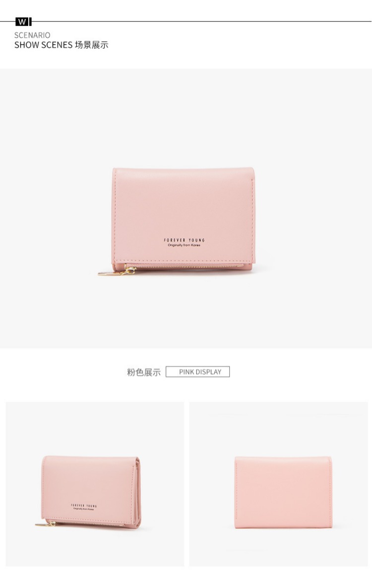 Ví nữ 2018 mới ngắn dễ thương ví mini zip xu sinh viên Phiên bản tiếng Hàn in ví nhỏ tươi - Ví tiền ví camelia