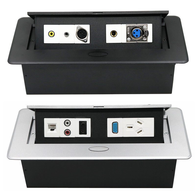 Press bounce desktop socket audio network HDMI HD Cannon microphone headset multimedia cable box socket