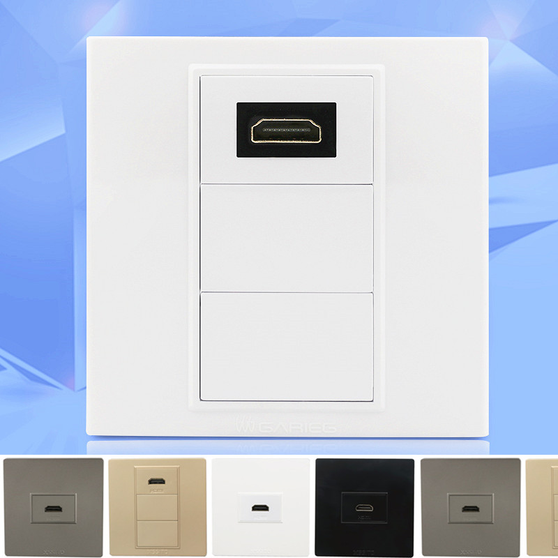 Type 86 HDMI panel solder-free straight through 2 0 HD 4K docking elbow straight head with extension cord tail socket