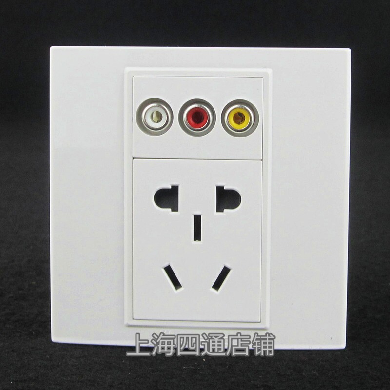 86 assembly panel socket multifunction three-hole TV TV socket onboard box audio-video AV lotus socket