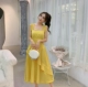 Áo cardigan voan chống nắng + phiên bản Hàn Quốc mùa hè mới của phụ nữ mùa hè đầm cạp cao eo thon dáng dài nữ trung - Váy eo cao