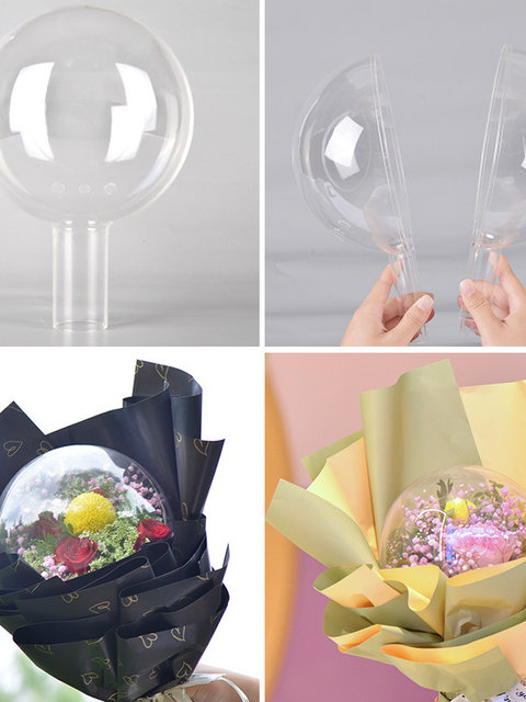 Transparent Acrylic Wave Ball Bouquet Packaging Plastic Ball Materials DIY Transparent Ball Flower Peace Fruit Packaging Box