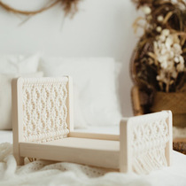 新款摄影道具新生儿拍照道具床外贸复古婴儿摄影辅助道具做旧小床