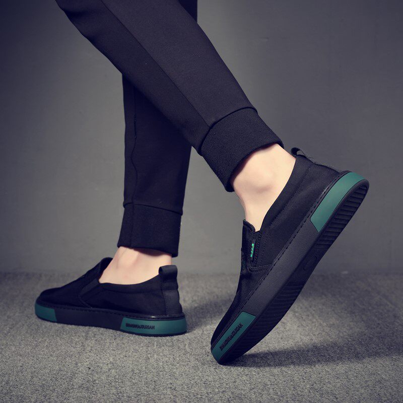 Tide canvas shoes men 2023 new trend of breathable sports board shoes lazy one - foot casual cloth shoes