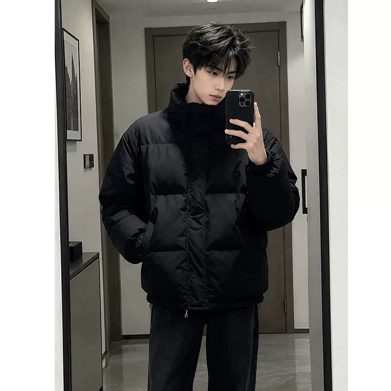 American-Style Black Stand-Collar Jiujiang down Jacket for Men, Winter Thickened Warm Trendy Brand High-End Fashion Puffer Jacket Cotton Coat American-Style Black Stand-Collar Jiujiang down Jacket for Men, Winter Thickened Warm Trendy Brand High-End Fashion Puffer Jacket Cotton Coat