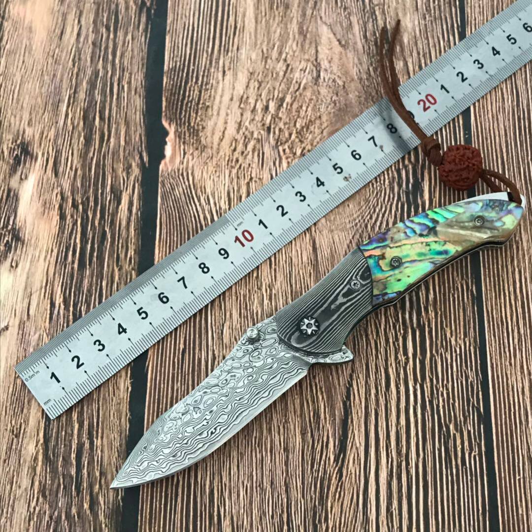 Damascus Steel Knife Sharpened Small Knife Wilderness Begging To Fold Knife Outdoor Knives High Hardness Carry-on Fruit Knife